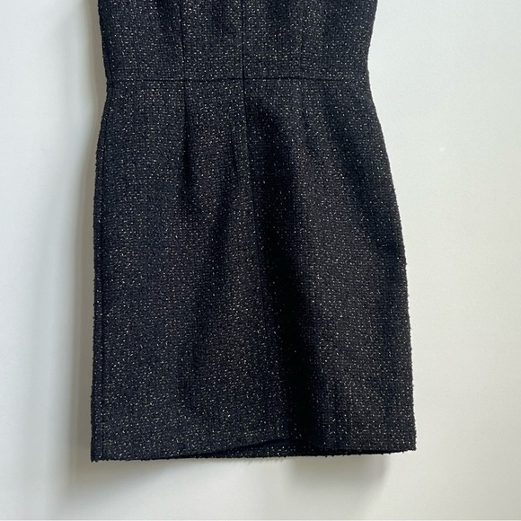 NEW $149 ANN TAYLOR BLACK SHIMMER TWEED Flap POCKET DRESS 6 Petite Money Chic - Picture 13 of 15